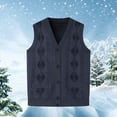 thumbnail image 2 of OGLCCG Men's Sweater Vest Classic Plaid Geometric V-Neck Sleeveless Button Front Knit Cardigan Vest Soft Crochet Pullover Sweater Vest, 2 of 3