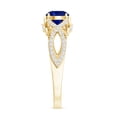 thumbnail image 4 of Rosec Jewels Lab Created Blue Sapphire Ring with Diamond for Women, Crossover Ring, 18K Yellow Gold, US 11.50, 4 of 9