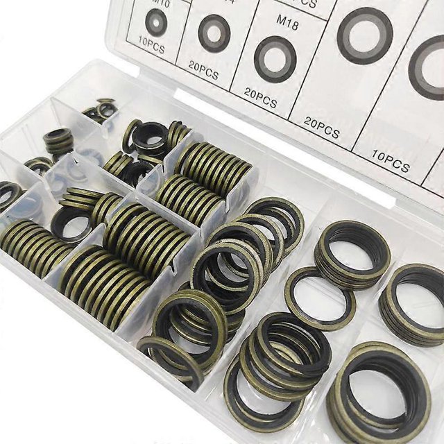 Car Sealing Washers Gasket Nut And Bolt Set Flat Ring Seal Assortment Kit 150Pcs Wear-resistant Bonded Seal Oil Washer With Box