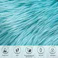 thumbnail image 4 of Nvzi Blue Faux Fur Sheepskin Chair Cover Seat Cushion Pad Super Soft Area Rugs for Living Bedroom Sofa (1.6ft x 1.6ft, Light Blue), 4 of 5