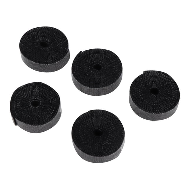 5 unidades de cintas autoadhesivas de 1,5 m con cierre de gancho y bucle para cables, organizador de cables para uso en casa y oficina, color negro.