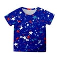 thumbnail image 4 of Gelikeya Kids Boys T Shirts Size 4-5 Independengce Day Star Flower Short Sleeve Shirt Soft and Comfortable Tee Tops Oversized Pullover Children's Clothing Blue 2-12Y, 4 of 4