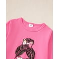 thumbnail image 4 of Kucnuzki 5Y Little Girls Pant Sets 6Y Little Girls Fall Winter Outfits Long Sleeves Girls Print T-shirt Top Floral Flared Pants 2pcs Sets Pink, 4 of 7