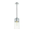 thumbnail image 3 of Living District Ashwell 1-Light Metal Pendant in Chrome and Clear, 3 of 5