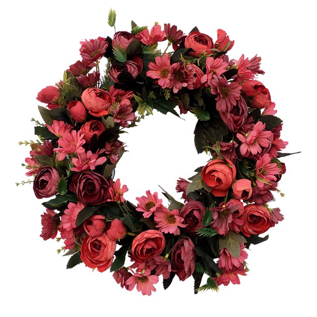 Matsuzay Guirnalda de flores artificiales para colgar en la pared de la puerta delantera, guirnalda decorativa para casa, vacaciones, boda, fiesta, guirnaldas No.07 Matsuzay HA008500-07