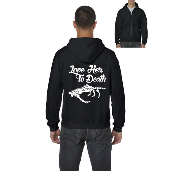 MmF - Men's Sweatshirt Full-Zip Pullover - Halloween Love Her to Death Matching Halloween Couple