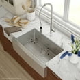 thumbnail image 2 of KRAUS Kitchen Combo with 33 Inch Single Bowl 16 Gauge Stainless Steel Kitchen Farmhouse Sink and Nola? Commercial Kitchen Faucet with Soap Dispenser in Chrome, 2 of 12