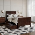 thumbnail image 1 of Lit Plateforme en Bois avec Rangement Simple Portland avec Pied de Lit Assorti en Noyer, 1 of 23