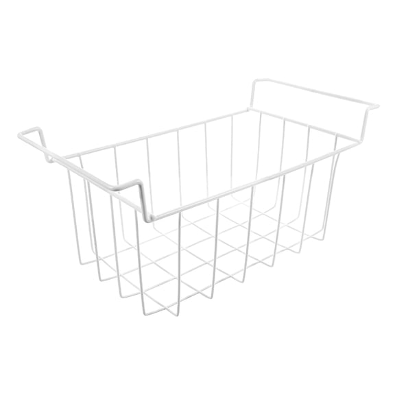 OULII Rustproof White Wire Basket for Chest Freezer and Kitchen Shelf Organization
