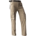thumbnail image 2 of Ma Croix Mens CARGO PANTS with Utility Belt Lightweight Relaxed Straight Fit Twill Cotton Work Outdoor Tactical, 2 of 8