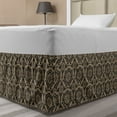 thumbnail image 1 of Classical Bed Skirt, Damask Inspired Pattern with a Traditional Feel Leafy Flowers Concept, Elastic Bedskirt Dust Ruffle Wrap Around for Bedding Decor, 4 Sizes, Dark Sepia and Tan, by Ambesonne, 1 of 2