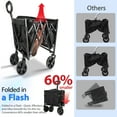 thumbnail image 6 of YUWENUS Collapsible Wagon 150L Capacity Beach Wagon Foldable Lightweight Wagon with Wheels for Camping, Beach, Black, 6 of 8