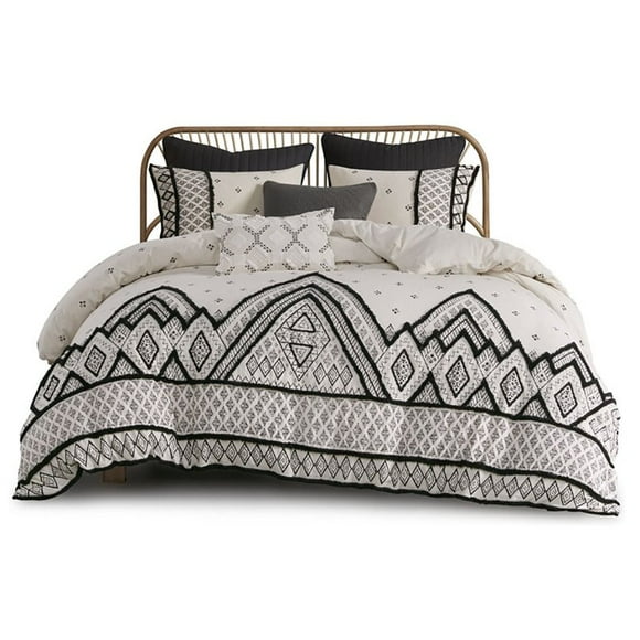 INK+IVY Marta 3-piece Cotton Full/Queen Duvet Cover Set in Natural