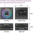 thumbnail image 3 of Thermaltake Toughpower GF1 ARGB 80Plus Gold Full Modular Power Supply - 650W, 3 of 9