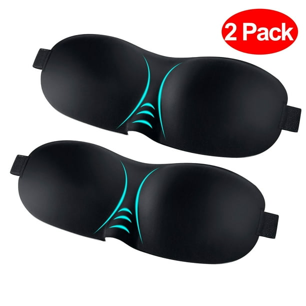 2 Pack,Shade Sleep Eye Mask Cover, Adjustable 3D Contoured Eye Masks