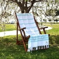 thumbnail image 3 of Authentic Hotel and Spa Authentic Pestemal Aqua Herringbone Monogrammed Turkish Cotton Bath and Beach Towel Aqua - I, 3 of 5