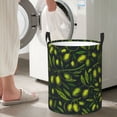 thumbnail image 4 of Lsque Green Branch Olive pattern Laundry Hamper Basket, Tall Woven Rope Hamper Basket for Clothes, Lightweight Storage Basket, Collapsible Waterproof-Small, 4 of 8
