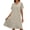 Beige-0, variant on Zipper Robes for Women Short Sleeve Cotton Crewneck Bathrobes Lightweight Knee Length Housecoat with Pockets Nightgown