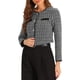 thumbnail image 4 of CHAQUETA DE TWEED PARA MUJER CON CUELLO REDONDO Y CIERRE DE BOTONES DE LARGA MANGA M NEGRO-BLANCO, 4 of 6