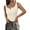 Beige, variant on Womens Summer Tank Tops Ribbed Knit Slim Fit Sleeveless Henley Shirts Casual Basic Button Up Blouse