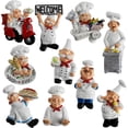 thumbnail image 1 of 10 Piezas Imanes de Nevera de Chef, Lindos Imanes de Chef Italiano para Refrigerador, Pegatinas de Nevera de Panadero de Resina 3D para Pizarra Blanca, Mapa, Gabinetes, 1 of 5