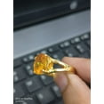 thumbnail image 3 of Natural Certified 7 Ct Yellow Sapphire / Pukhraj 925 Sterling Silver 14K Goldplated Astrological Purpose Ring Handmade Ring For Man & Woman, gift for her, 3 of 5