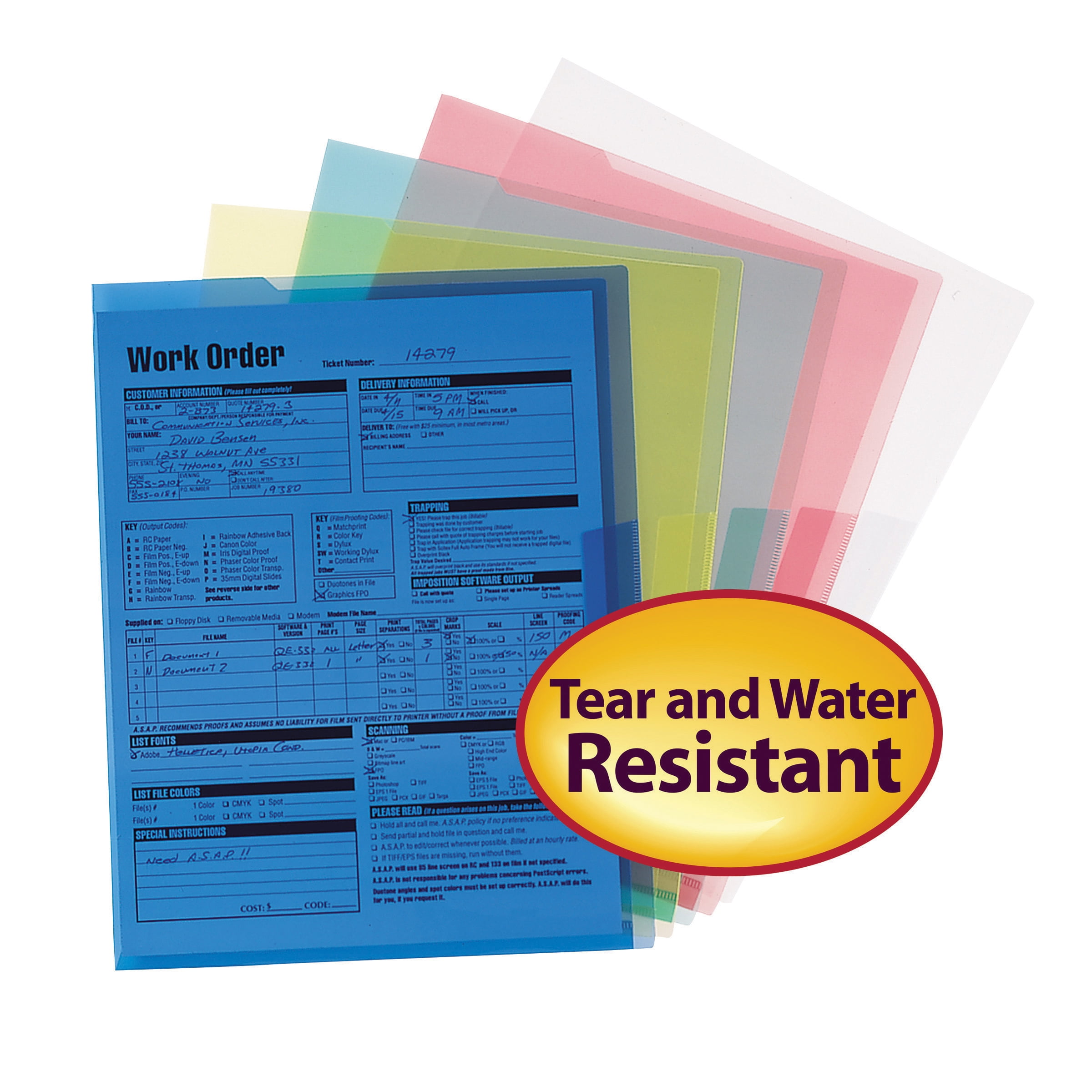 Smead Organized Up® Poly Translucent Project File Jacket, Letter Size