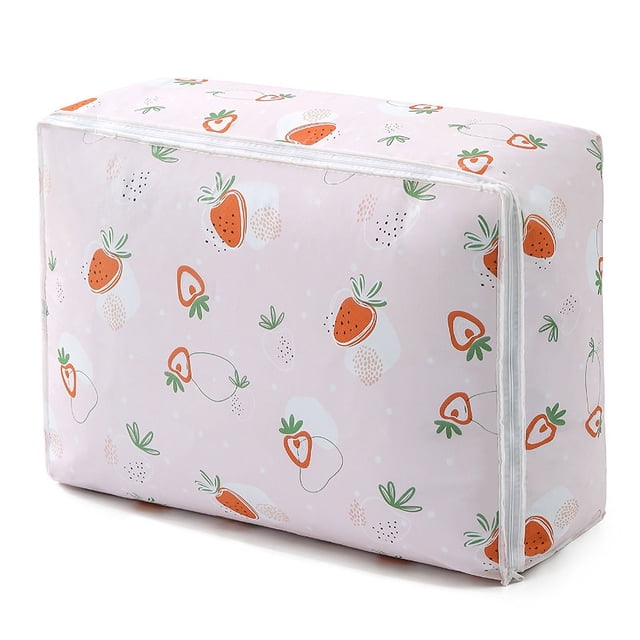 Bolsa de edredón con cremallera de PEVA simple y moderna, bolsa de acabado de edredón para ropa en forma de cubo, bolsa de almacenamiento a prueba de polvo para el hogar