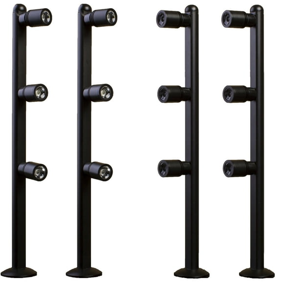 4 showcase display black LED spot light pole style FY-53 set with UL listed 12v 3A power supply