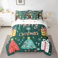 thumbnail image 2 of Manfei Graffiti Christmas Tree 7 Pieces Bedding Comforter Set,Merry Xmas Full Bedding Set,Cartoon Christmas Gifts Fitted Sheet Flat Sheet For Girls Kids,Microfiber Bedroom Decor Reversible, 2 of 8
