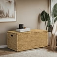 thumbnail image 2 of eHemco Heavy-duty Water Hyacinth Wicker Storage Trunk with Metal Frame, 42 by 20 by 18.5 Inches, Natural, 2 of 7