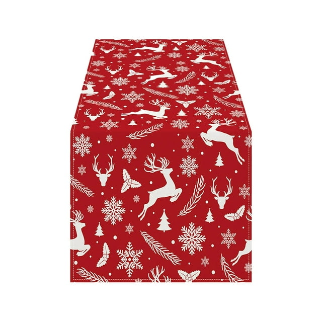 Christmas Decorations Christmas Table Runner Snowman Snowflake Table Runner Decorative Table Dining Table Runner