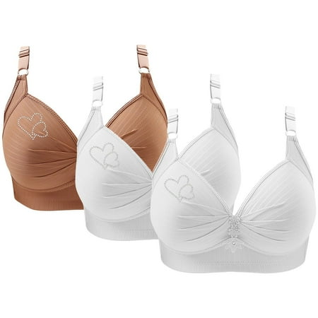 Baodmurt Push Up Bras for Women Lounge & Sleep Underwire Lingerie  Underwear  Coffee+White+White 50BC