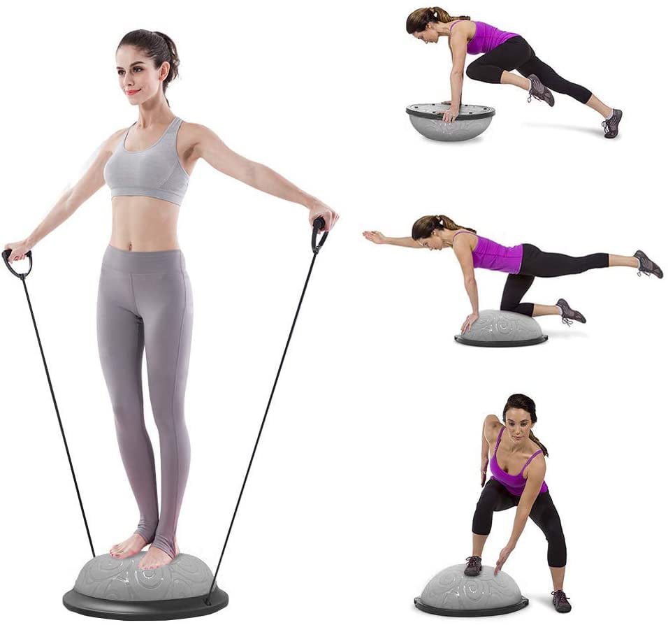 Yoga Half Ball Set Balance Trainer Exercise Fitness Strength Gym Workout w/ Pump 