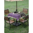 thumbnail image 3 of Outdoor Tablecloth with Umbrella Hole and Zipper, Purple Black Square Table Cloth 54x54 Inch Waterproof Tablecloth, Farmhouse Striped Modern Abstract Art Picnic Table Cover for Patio Camping, 3 of 7