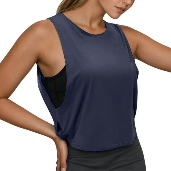 Landzoo One Women's Casual Sleeveless Yoga Tank Top Loose Fit Comfortable Summer Workout Vest For Daily Wear Outdoor Activities Soft Stylish Basic Camisoles & Tanks