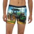 thumbnail image 2 of Cauagu Green Tractor Field Print Men's Boxer Briefs, Funny & Cute Underwear Elastic Waistband Briefs Ideal Gift for Men,1-Pack, 2 of 7