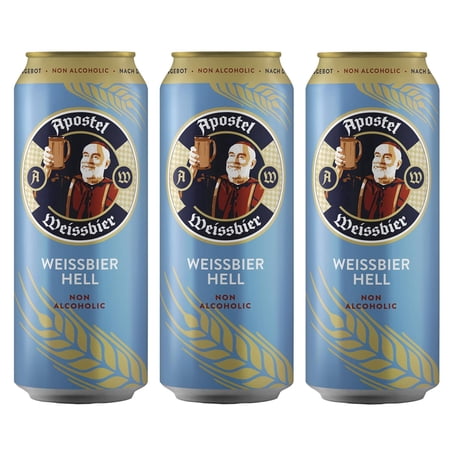 Apostel Weissbier Non alcoholic beer with smooth taste & crisp texture for casual sipping or gatherings- Alcohol Free Wheat Beer Ideal for Parties or Outdoor Events -3 Pack