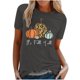 thumbnail image 1 of Blusa de manga corta con estampado de otoño y cuello redondo informal de verano para mujer Pompotops  hfajkhk139969, 1 of 4