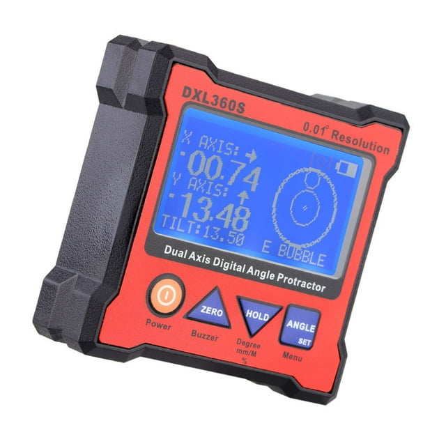 TFixol DXL360S Dual-Axis Digital Level with Gyro Technology, USB Charging, and Magnetic Base for Precise Angle Measurement
