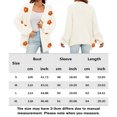 thumbnail image 2 of Chaqueta Cárdigan de punto femenino Casual con cuello en V Elegante Cómodo Sólido Uso diario Cgtredaw M blanco para Mujer, 2 of 9