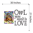 thumbnail image 4 of Owl Wall Decal Owl You Need Is Love Kids Child Room Living Room Vinyl Wall Mural Vibrant Quote Bedroom Decoration - Size: 30 In X 21 In, 4 of 5