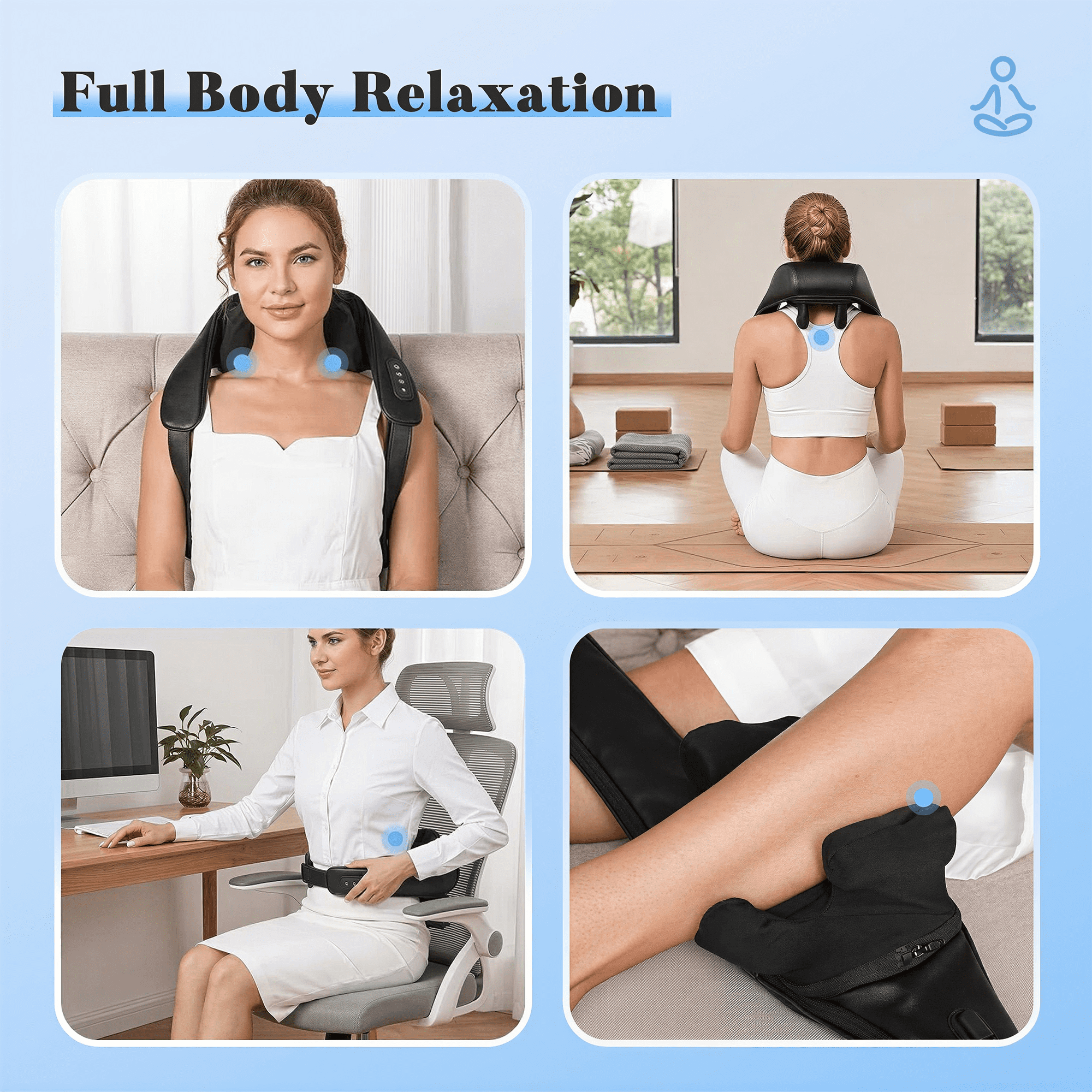 BDUN Neck and Shoulder Massager with Heat, 6D Shiatsu Deep Kneading Massagers, Leg Neck Pain Relief, Home Office Use, Father Day Gift