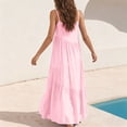 thumbnail image 6 of Mifsaly Spaghetti Strap Dresses for Women Sleeveless Flowy Maxi Sleeveless Dress Flattering Versatile Tiered Lightweight Beach Vacation Summer Sundress M, 6 of 9