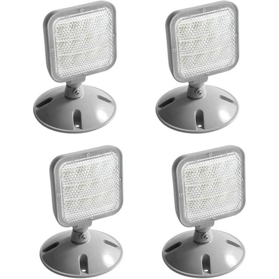 LED ENERGY PLUS Remote Outdoor Emergency Light Head – Single Head LED Lamp, Weatherproof Emergency Exit Lighting – 3.6V OR 9.6V Volts, 1.7 Watts (4 Pack)