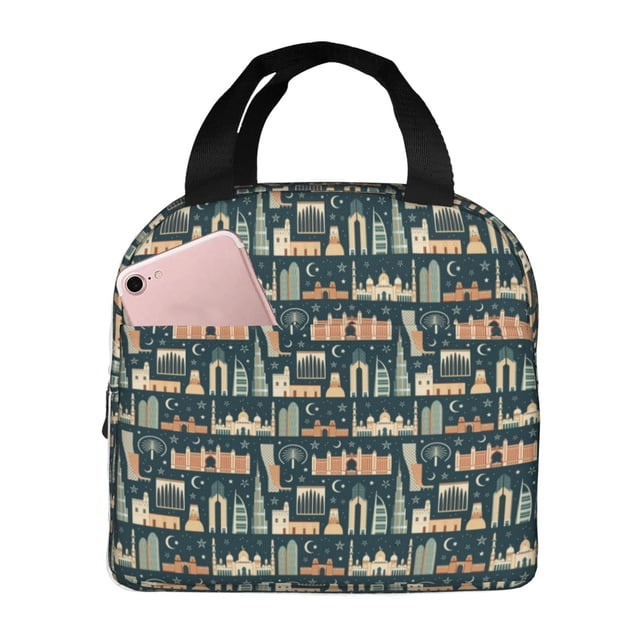 Easygdp UAE Travel1 1 Bolsa Térmica Premium - Tela Oxford Impermeable, Gran Capacidad, Bolsillo Frontal, Unisex para Trabajo, Escuela, Actividades al Aire Libre y Picnics