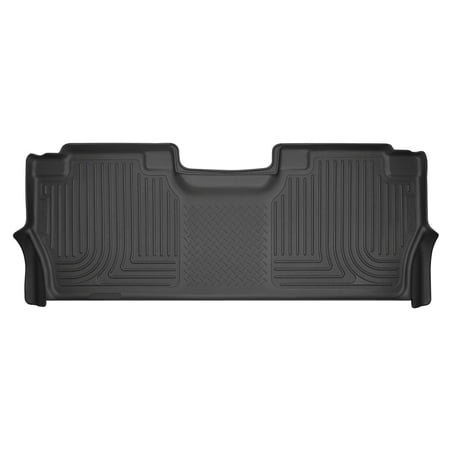 husky liners by realtruck weatherbeater floor mats | fits 2021-2024 ford f-150 (includes 2022-2024 lightning); 2017-2024 ford f-250/f-350 supercrew w/ fold flat storage | 2nd row  1-pc black-14401