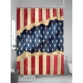 thumbnail image 5 of Distressed Patriotic American Flag Shower Curtain, 4th of July Bathroom Decor Curtains Set with Hooks, Stars And Stripes Waterproof Fabric Home Accessories， Stall 48 X 72 Inch, 5 of 6