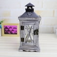 thumbnail image 4 of Yammee Rustic Style Vintage Distressed Wooden Lantern Decorative Hanging Pillar Candle Holder Candlesticks for Tabletop Wedding Party Centerpiece Garden Ornament, 4 of 12