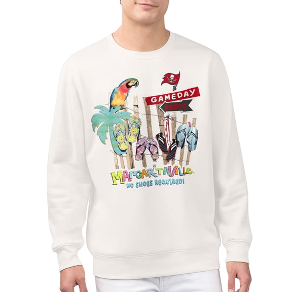 Men's Margaritaville  Cream Tampa Bay Buccaneers Gameday Party Fleece Sweatshirt